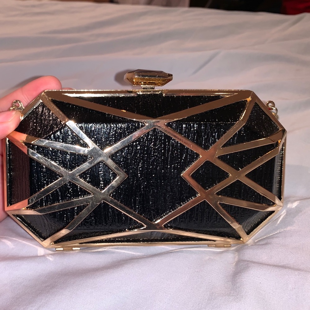 Black and gold clutch
